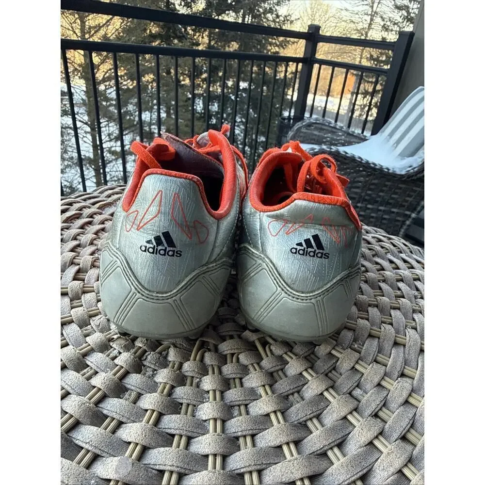 Adidas F50 Adizero Leather Soccer Boots Cleats Gray Orange 8.5 US 8 UK 42 FR